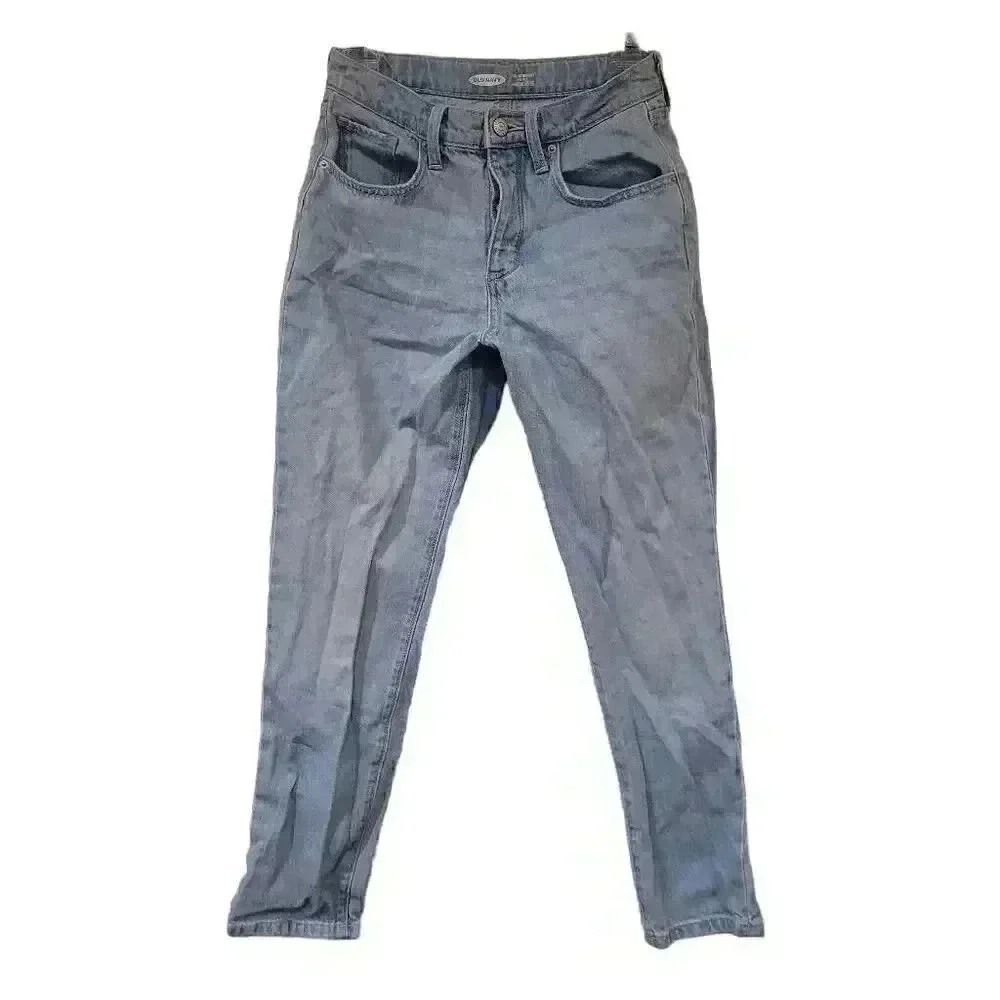 Old Navy Girl’s Light Wash Cotton High Rise Straight Jeans